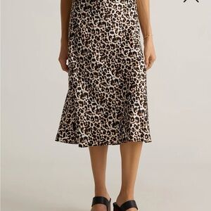 NWOT Quince Leopard Midi Skirt